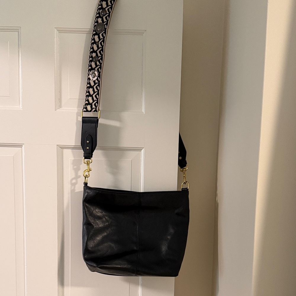 Black Leather Crossbody Bag